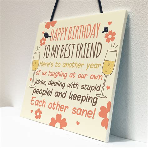 Funny Best Friend Birthday Card Friendship Gifts Sign