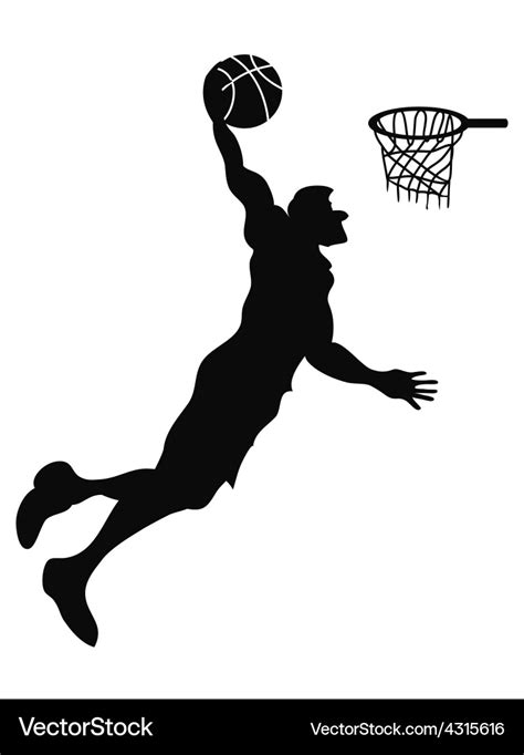 Isolated Basketball player Slam Dunk Royalty Free Vector