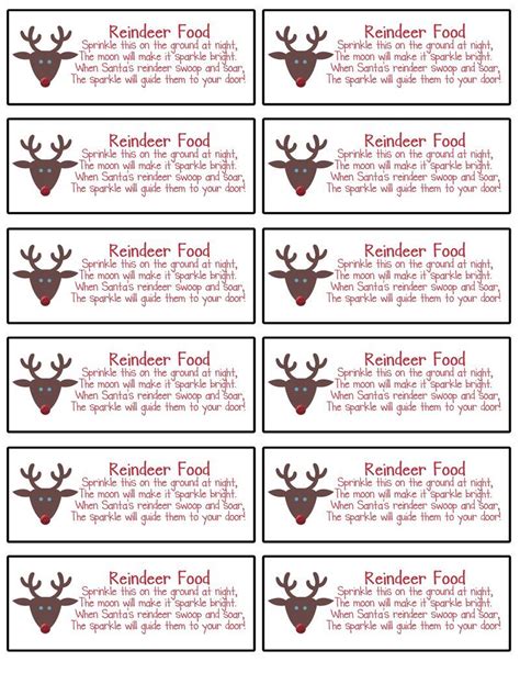 Free Printable Reindeer Food Labels | Francesco Printable