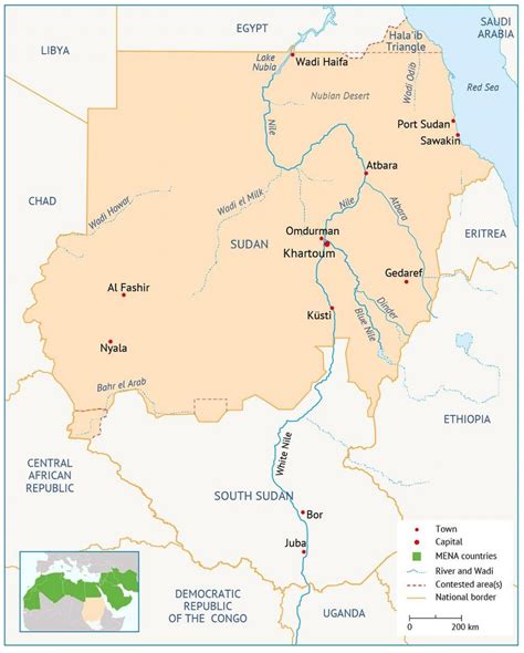 Sudan river Karte - Karte von Sudan river (Nord-Afrika - Afrika)