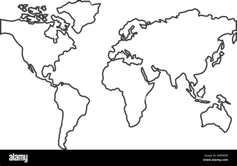 Black And White World Map With Continents Map Of Worl - vrogue.co