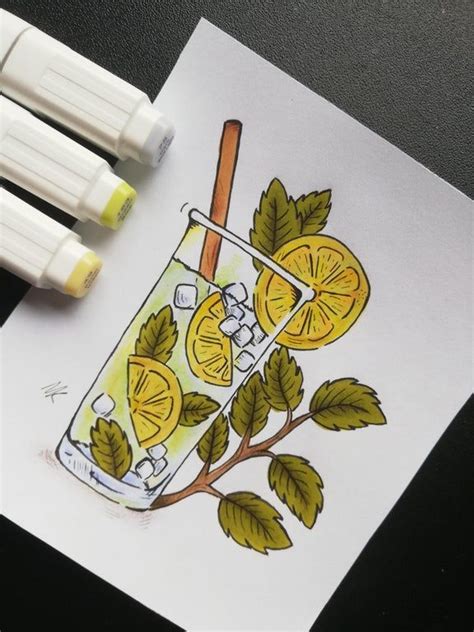 Lemonade [u/madzieeq] made with touchfive markers and promarkers : drawing | Art markers drawing ...