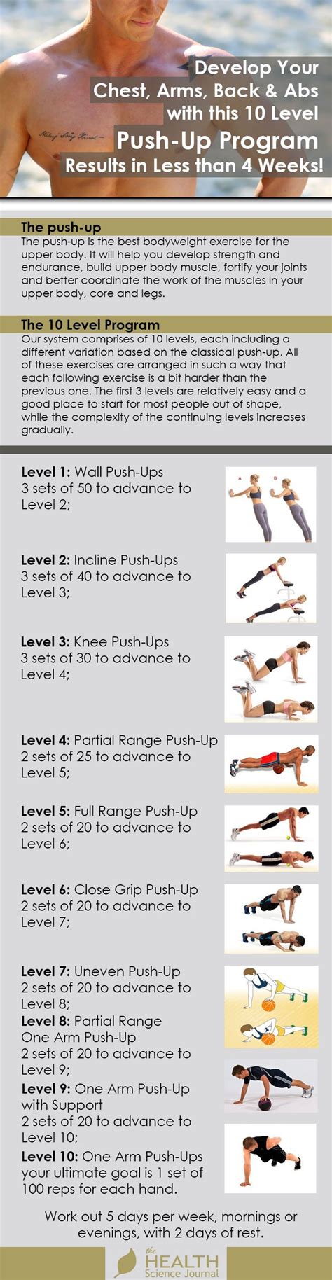 Push Up Challenge to Become One Arm Push Up Master (10 Levels) - The ...