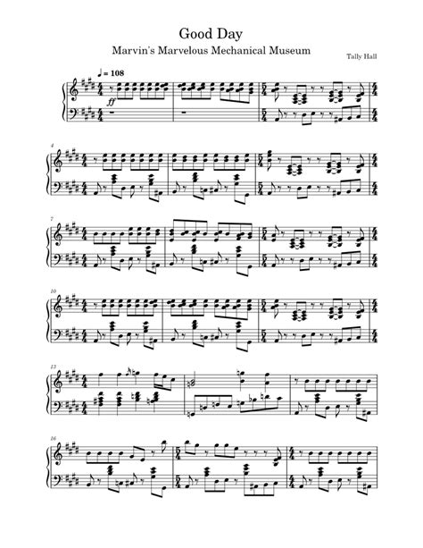 Good day – Tally Hall Sheet music for Piano (Solo) | Musescore.com