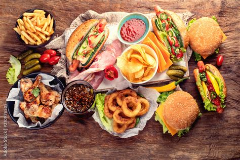 American food. Fast food Stock Photo | Adobe Stock