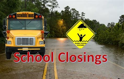 SEVERE WEATHER: Wednesday School Closings List