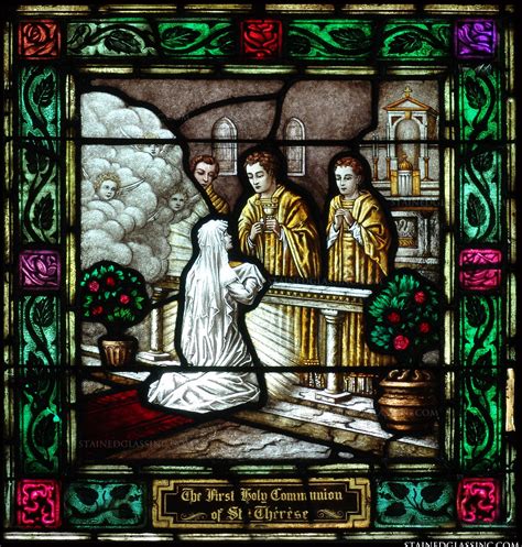 "St. Therese Communion" Religious Stained Glass Window