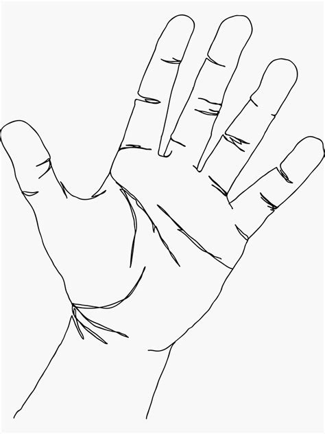 "Outline Hand Palm Open" Sticker for Sale by tbootz | Redbubble