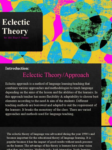 Eclectic Theory | PDF | Language Education | Cognition