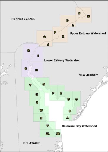 Watershed map of the Delaware Bay Estuary and project subsites ...