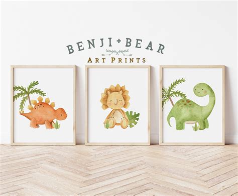 Dinosaur Art Prints Dinosaur Nursery Decor Nursery Prints - Etsy