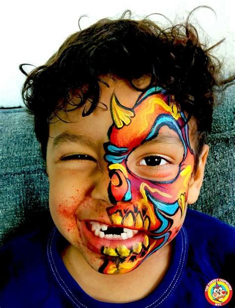 Half Monster | Kids face paint, Monster face painting, Face painting