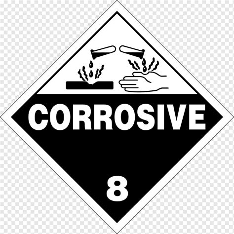 HAZMAT Class 8 Corrosive substances Dangerous goods Placard Transport ...