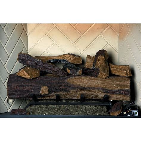 Emberglow 24 in. Appalachian Oak Vented Natural Gas Fireplace Log Set ...