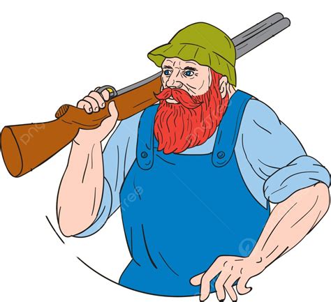 Paul Bunyan The Hunter Circle Drawing Bunyan Folklore Shot Vector ...