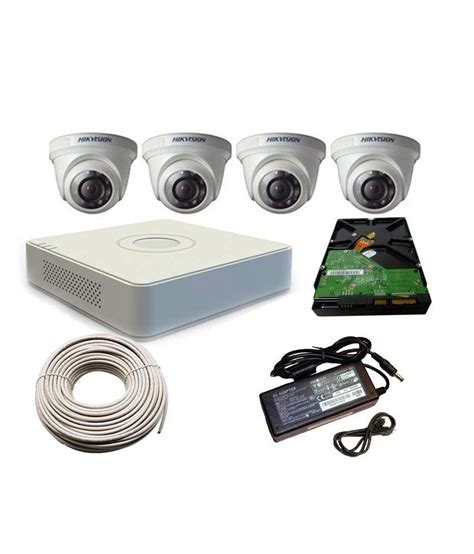 Hikvision CCTV Camera Kit - 4 600 TVL Dome Cameras + DVR + Accessories Price in India - Buy ...