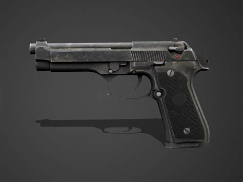 modèle 3D de Modèle 3D de pistolet m92f Low-poly - TurboSquid 1352462