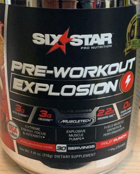 Six Star Pre-Workout Explosion Supplement, Fruit Punch - 0.45 lbs for sale online | eBay