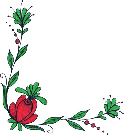 Flower Border Clipart, Flower Border Png, Floral Border, Flower Drawing ...