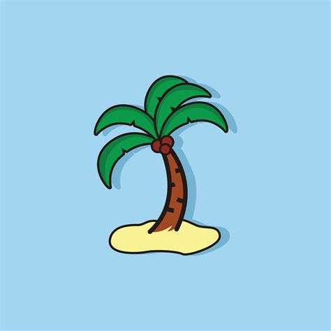 coconut tree simple vector cartoon 10816710 Vector Art at Vecteezy