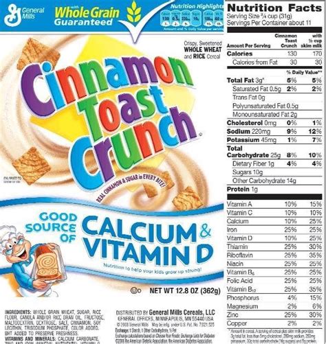 Cinnamon Toast Crunch Nutrition Facts Label | Besto Blog