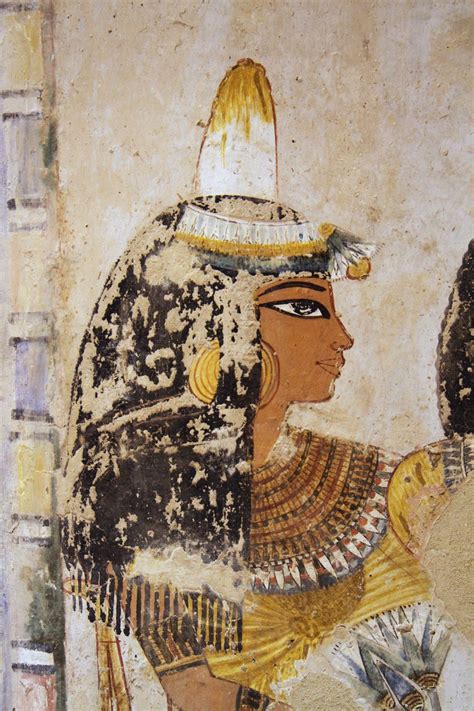 Ancient Egyptian painting from the Tomb of Menna, located in the Sheikh Abd el-Qurna district ...