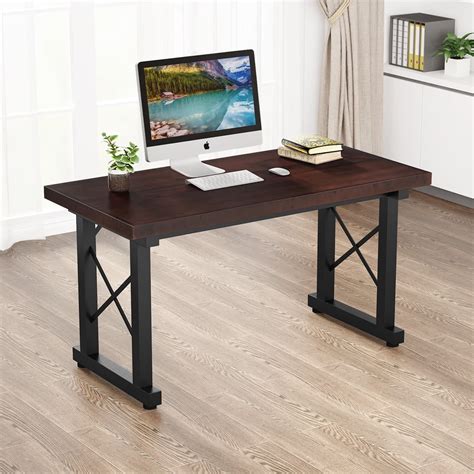 Solid Wood Computer Desk 55’’, Tribesigns Writing Computer Desk Modern ...