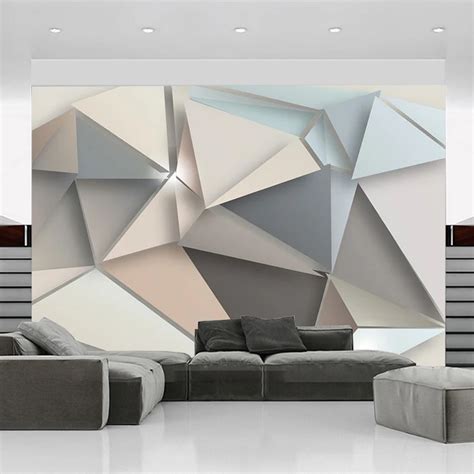 Bacaz New 8D Large Mural Abstract Lines Geometry Wallpaper Mural 3D Wall Mural Wall paper for ...