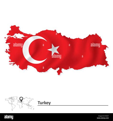 Map of Turkey with flag - vector illustration Stock Vector Image & Art ...