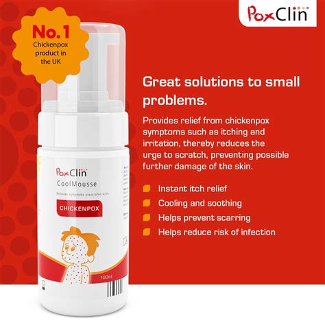 Buy PoxClin CoolMousse Chicken Pox Treatment for Children - Chicken Pox Relief Kids - Relieve ...