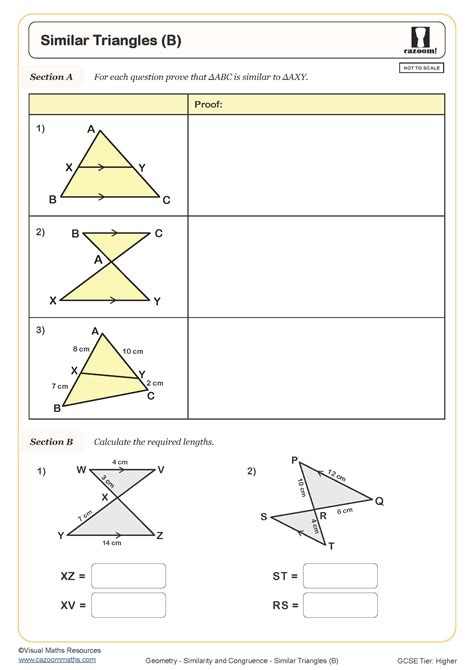 Similar Triangles Worksheet