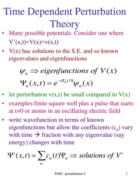 PPT - Time Dependent Perturbation Theory PowerPoint Presentation, free ...