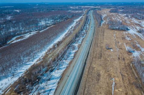 Vertical Aerial Wide Angle Drone View of Road Stock Image - Image of ...