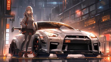 Anime Girl and Sportcar Live Wallpaper