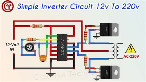 Simple inverter circuit 12v to 220v - YouTube