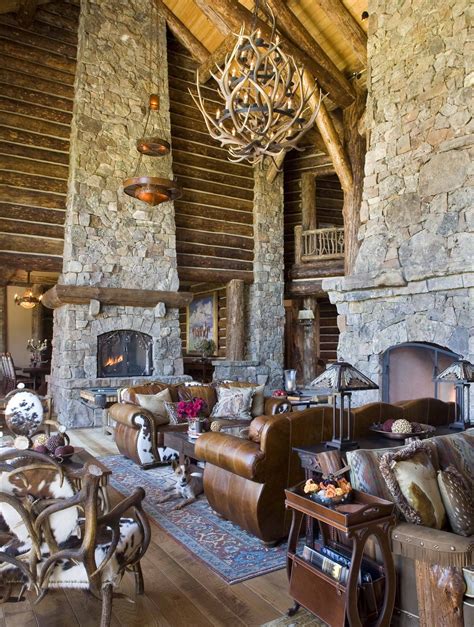 Wyoming Ranch Great Room Family Room Rustic by Rinfret Limited Interior ...