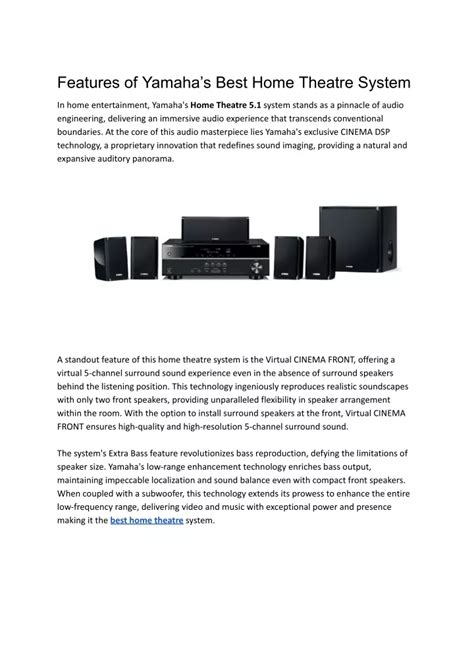 PPT - Features of Yamaha’s Best Home Theatre System PowerPoint ...