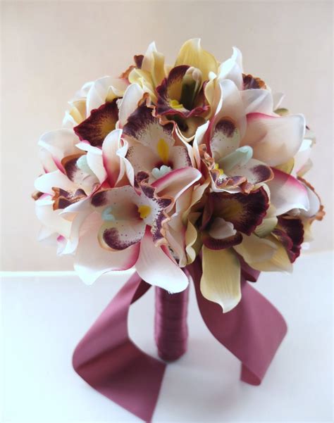 Blush Pink Cymbidium Orchid bouquet Bridal Bouquet Wedding