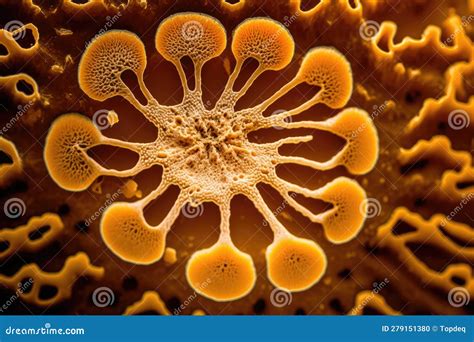 Natural Fungus Mycelium Network Texture Closeup Stock Illustration ...