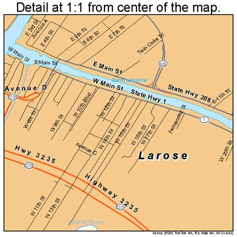 Larose Louisiana Street Map 2242135