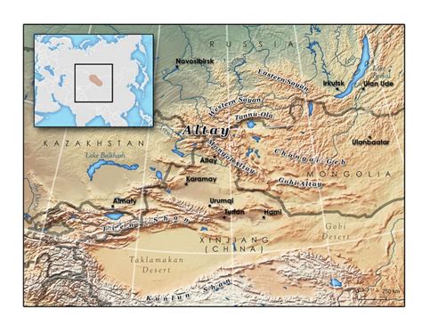 Altai Mountains On World Map