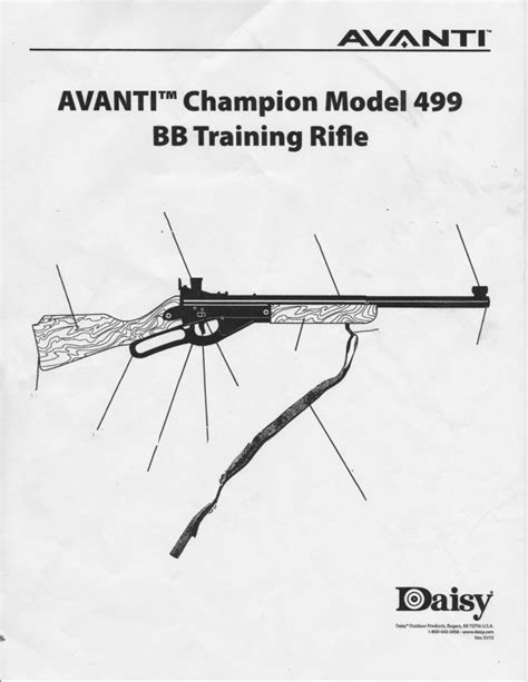 AVANTI Daisy Champion Model 499 BB Training Rifle Parts Diagram | Quizlet