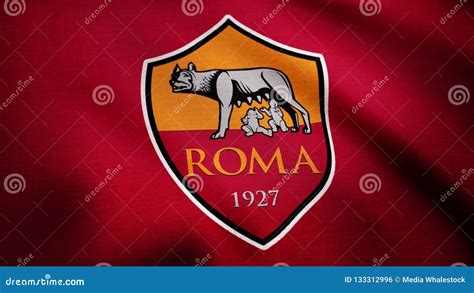 USA - NEW YORK, 12 August 2018: Close-up of Waving Flag with a.S. Roma ...