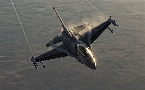 F 16 Sunset Wallpaper