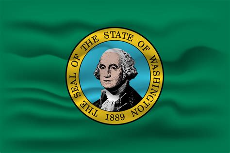 Waving flag of the Washington state. Vector illustration. 17395900 ...