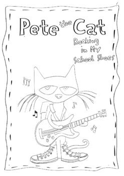 Pete The Cat Rocking In My School Shoes Coloring Page