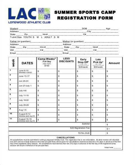 FREE 12+ Summer Camp Registration Forms in PDF | Excel | MS Word