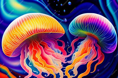 Premium AI Image | Rainbow jellyfish wallpapers that are free and download