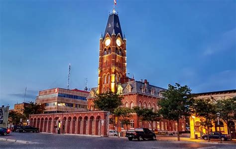 Belleville City Hall at night in Belleville, Ontario Canada. September 2017 | Ferry building san ...