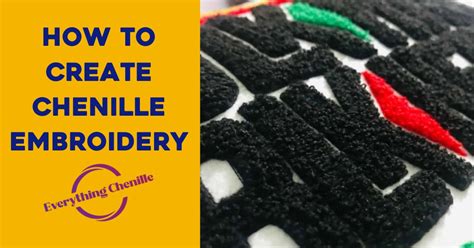 How To Do Chenille Embroidery For Sports & Personal Use